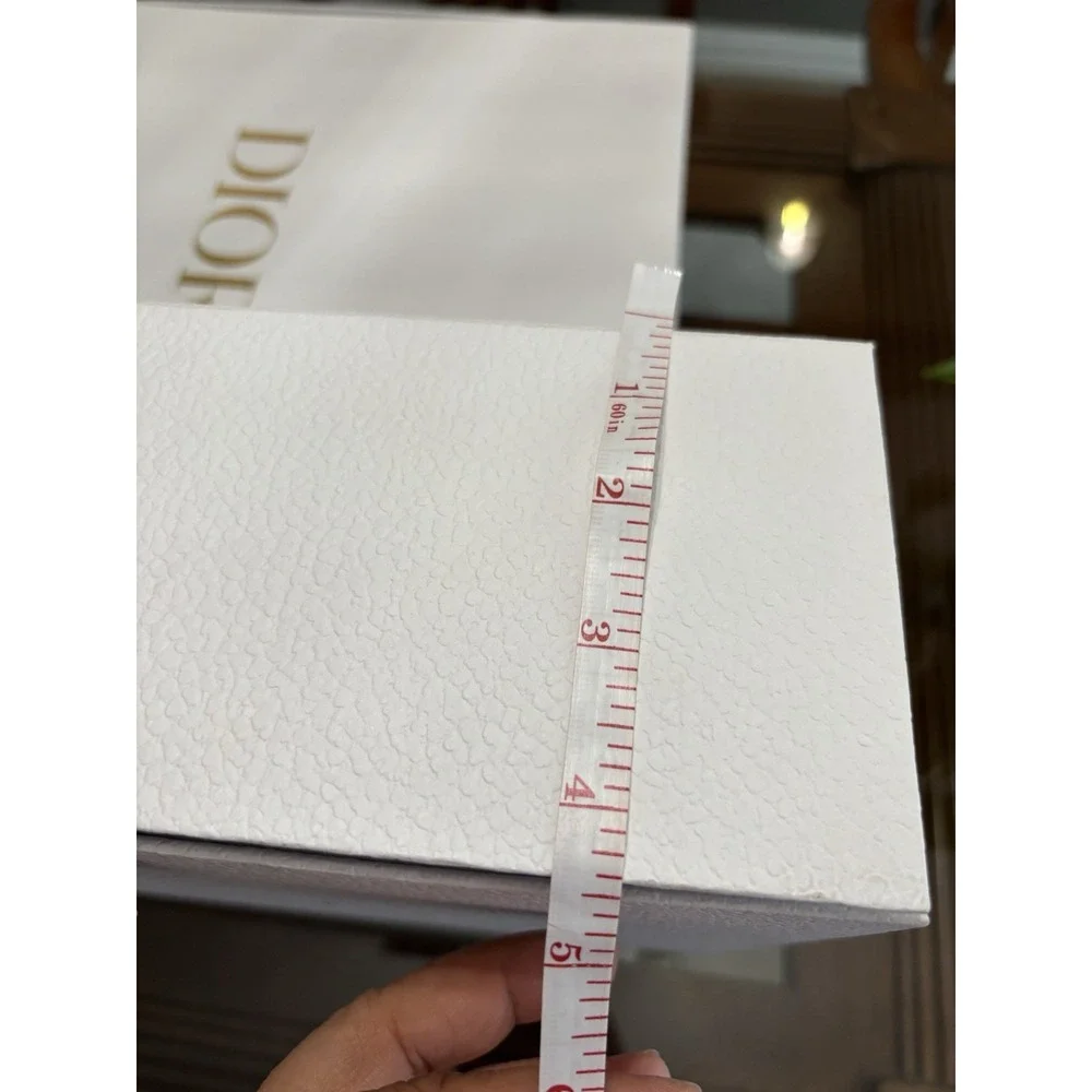 Authentic Dior Empty Gift Box w/ Original Tissue Paper White Gold Logo 12x11